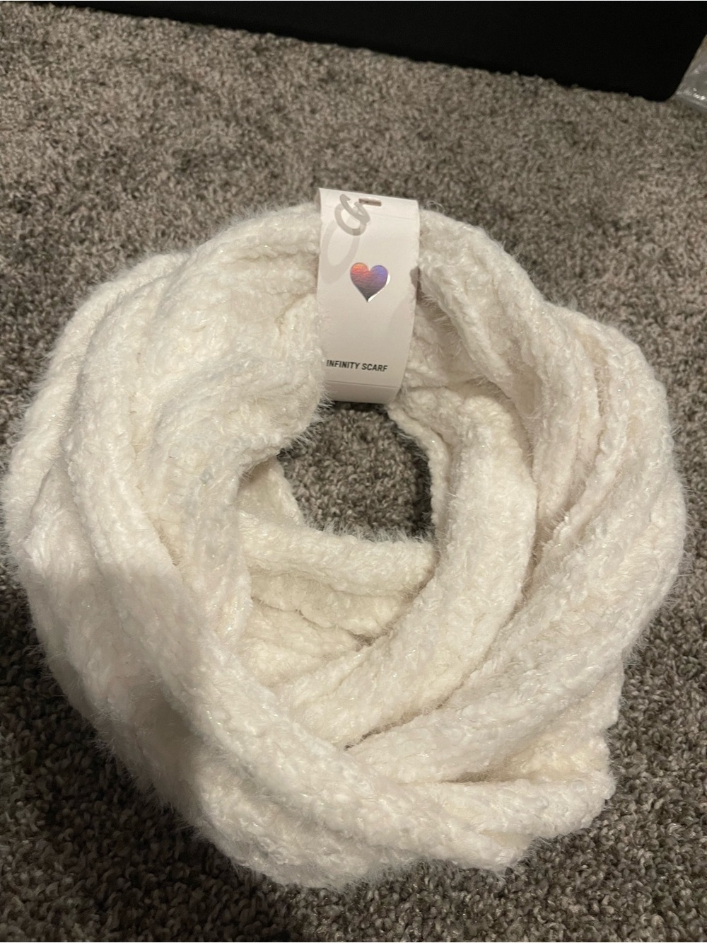 Cozy White Infinity Scarf For Kids